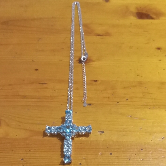 Jewelry - S925 Stamped Sterling Silver Chain Dazzling Silver With Cross